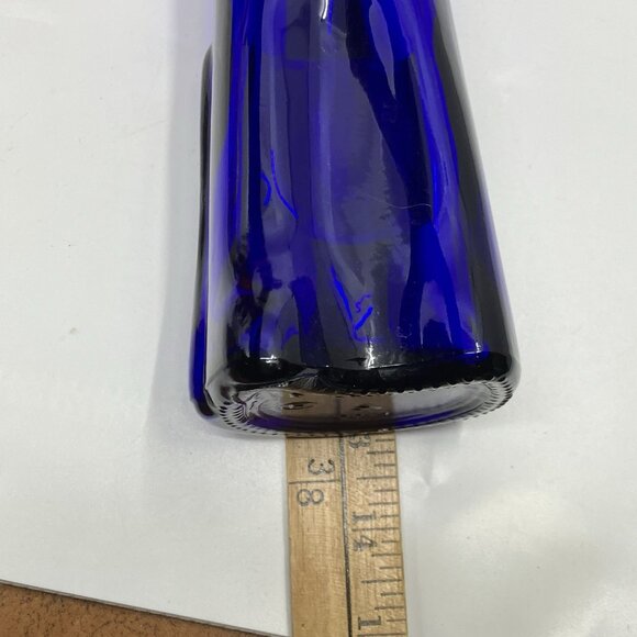 Happy Cat Wine Bottle Lot Of 2 Red & Cobalt Blue Rheinhessen Riesling Empty Vtg - Picture 9 of 9